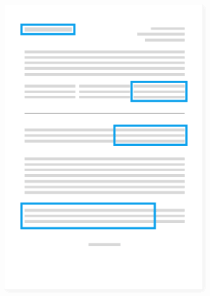 Resume with sections highlighted